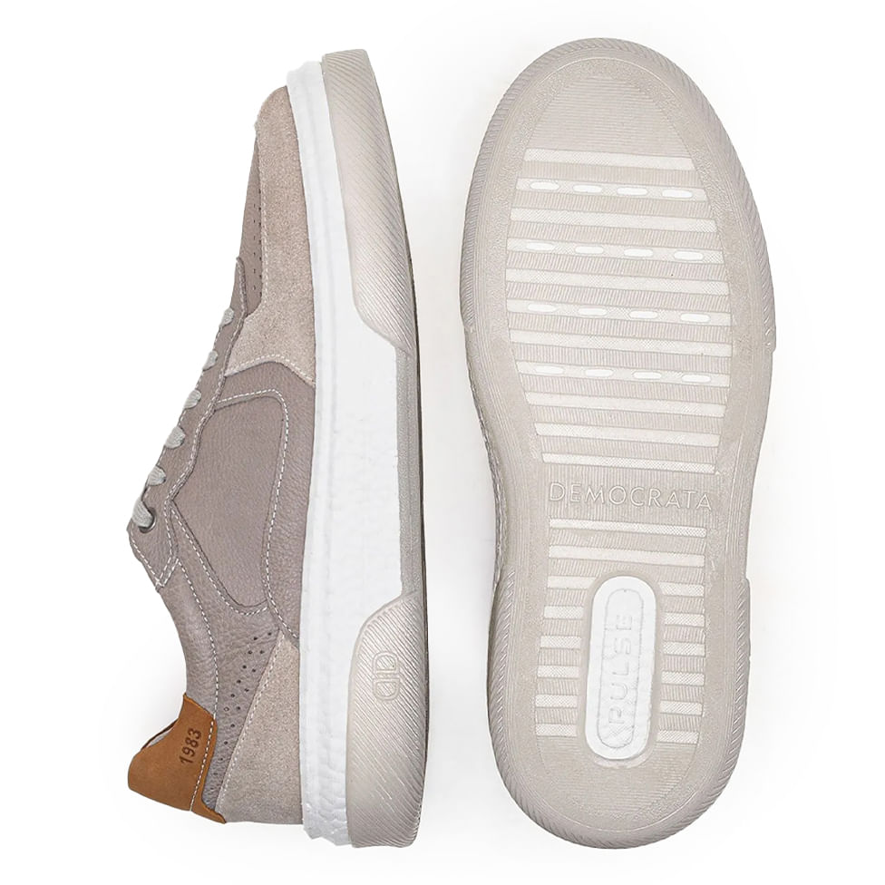Democrata Tenis Casual 623101-002 Off WhiteGrey Couro -2-